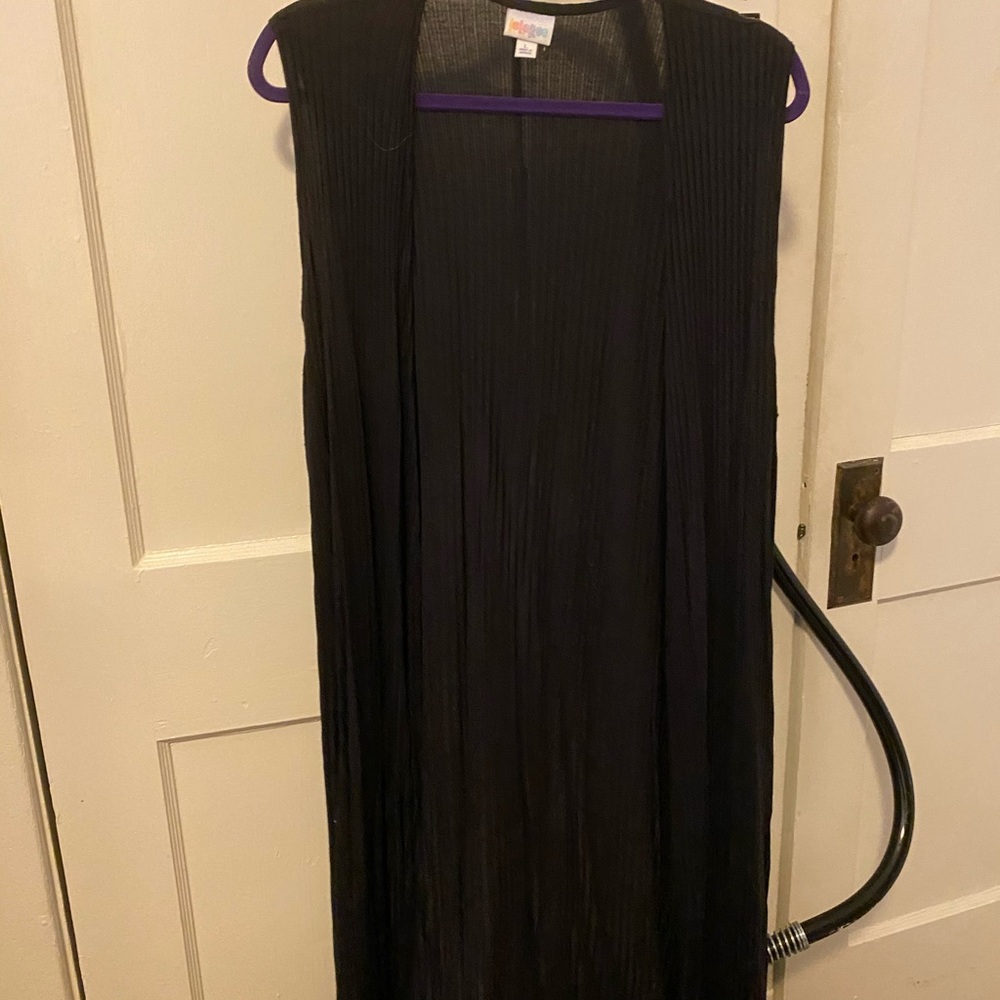 Lularoe black ribbed joy vest